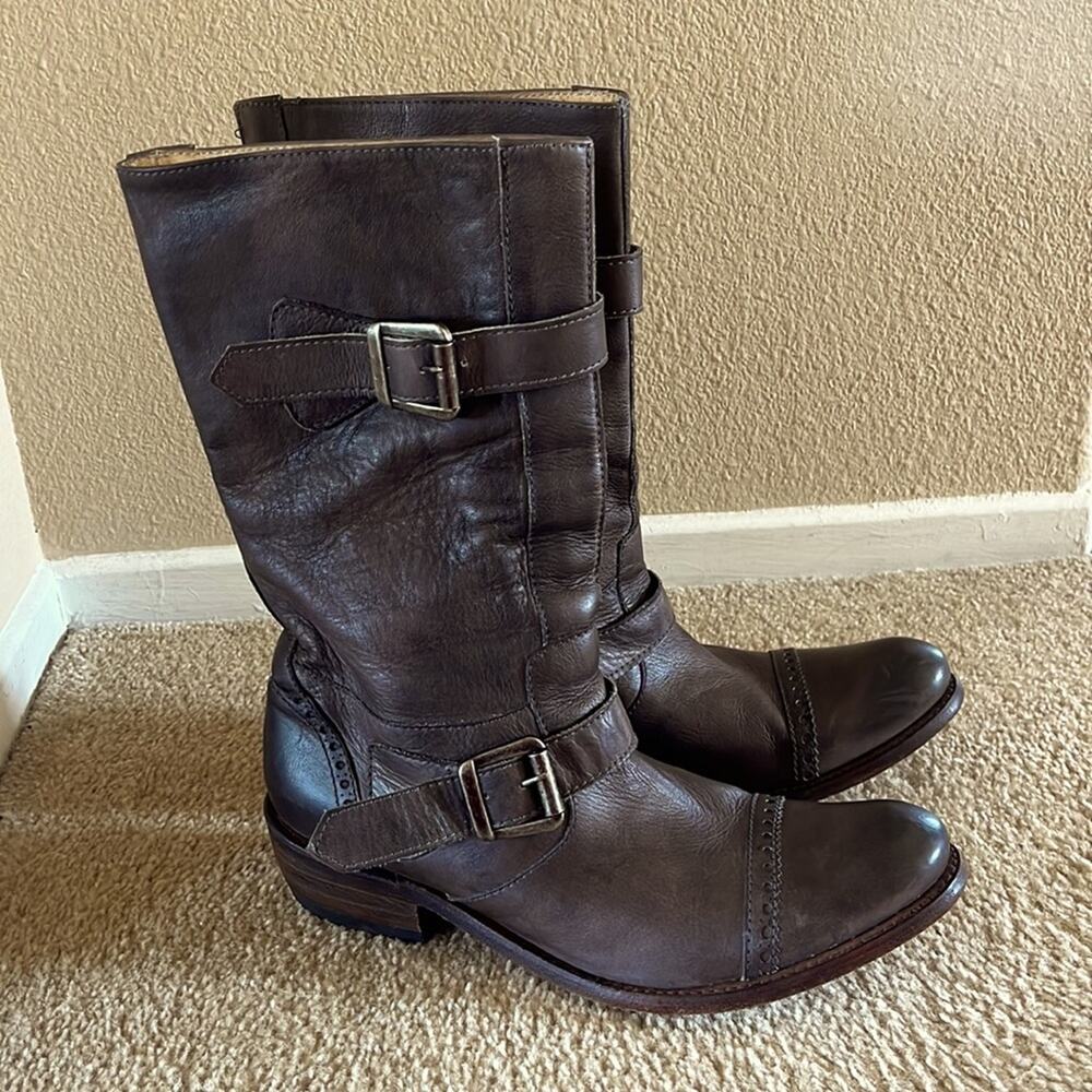 Sendra brown knee high riding cowboy boots rodeo festival western sz 11